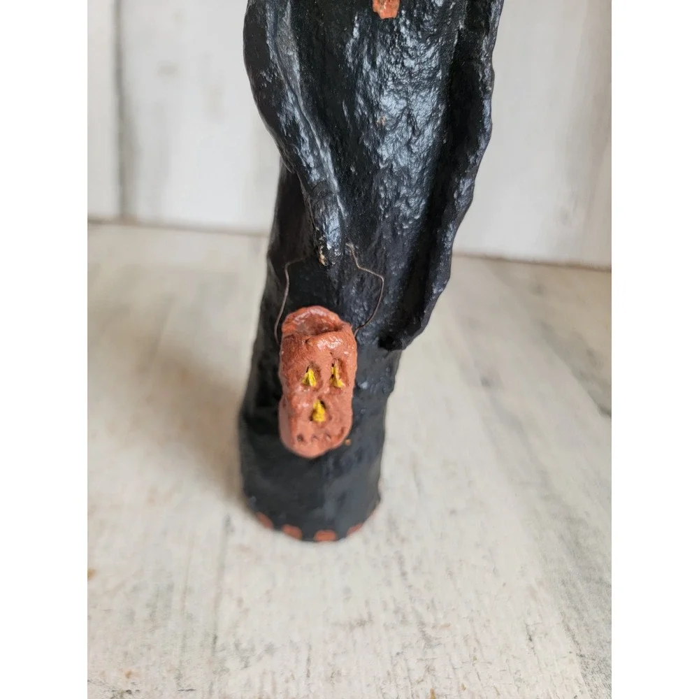 Jack O'Lantern folk art skinny trick or treat Halloween pumpkin home decor